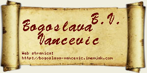 Bogoslava Vančević vizit kartica